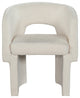 Emmet Boucle Fabric Dining Chair / Accent Chair, Cream, Chenille Fabric