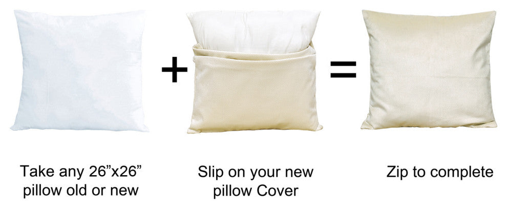 Milliken Plush Pillow Shell 2 Piece Set, Angora, 26" X 26"
