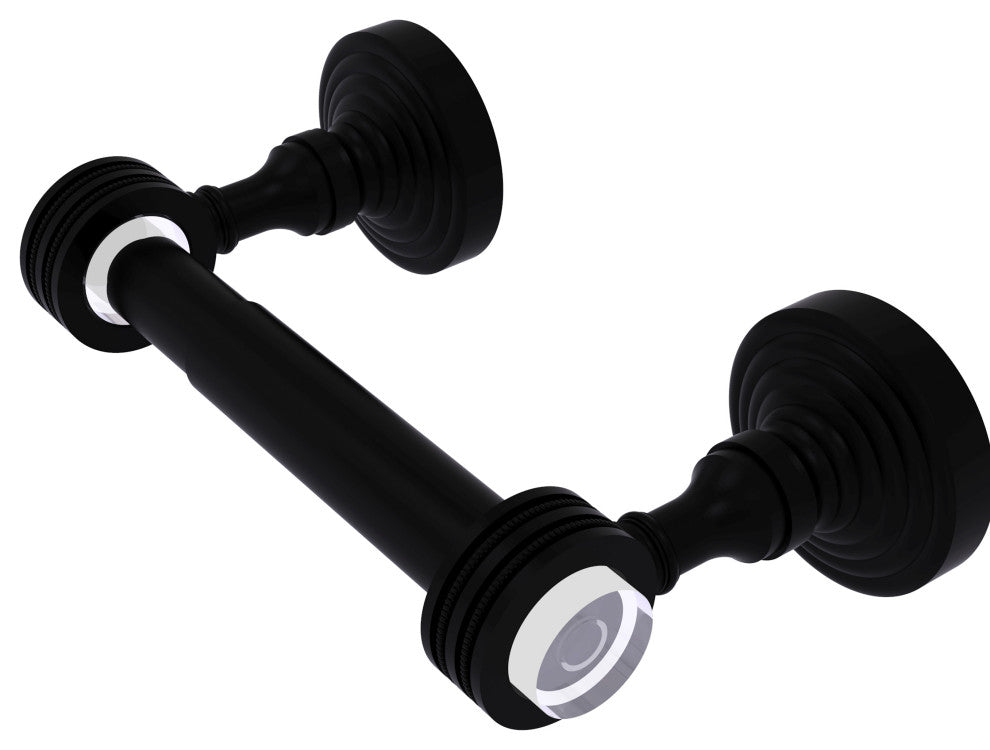Pacific Grove 2-Post Toilet Paper Holder with Dotted Accents, Matte Black
