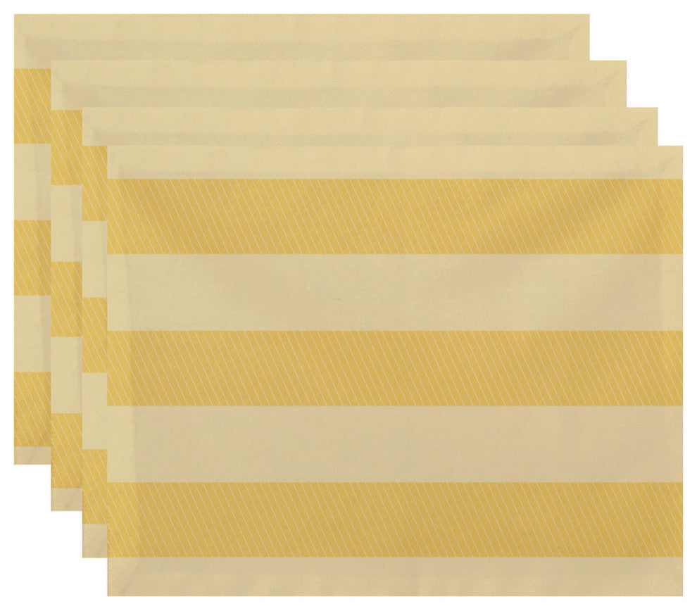 Windward Stripes Print Placement, Lemon, Set of 4