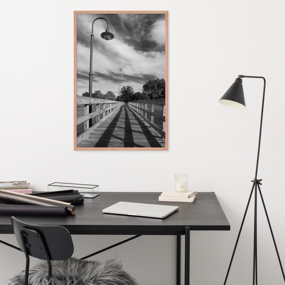 Follow the Lines Rural Landscape Framed Photo Paper Wall Art Prints, Red Oak, 24" X 36"