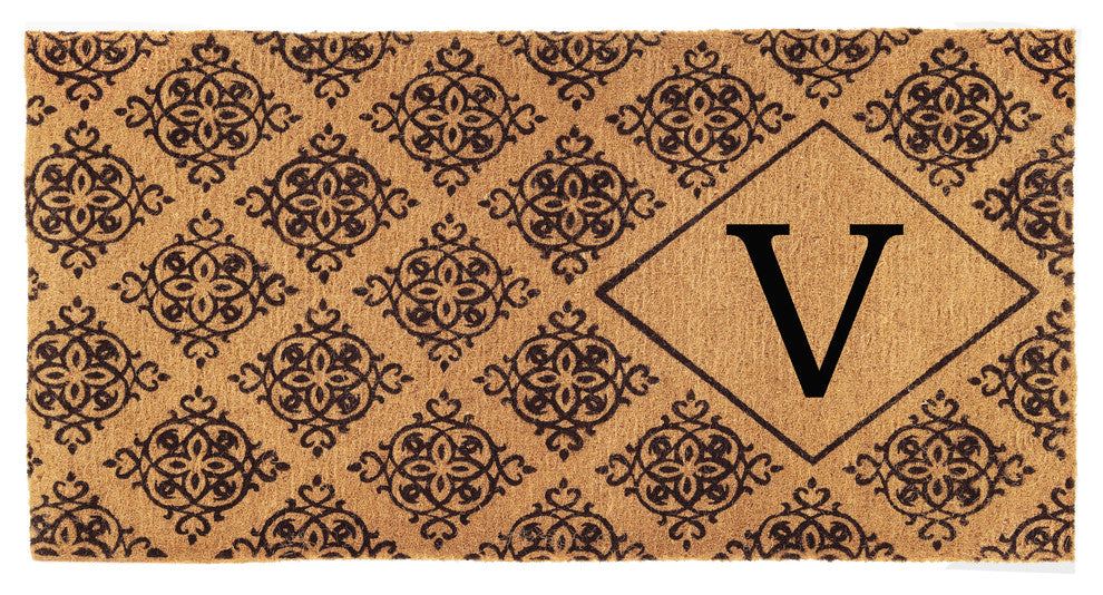 Regency Monogram Doormat, 3'x6'x1.5", V
