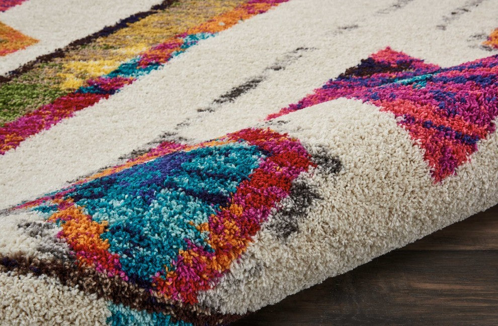 Nourison Moroccan Casbah Ivory/Multicolor Area Rug, 7'10"x10'6"