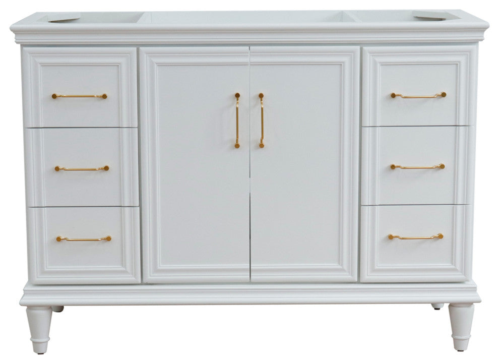 48" Single Vanity, White Finish- Cabinet Only