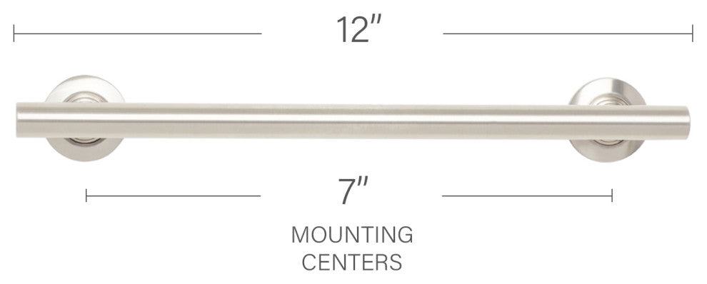 12-inch Coronado Designer Straight Bathroom Shower Grab Bar, Stainless Steel, Polished