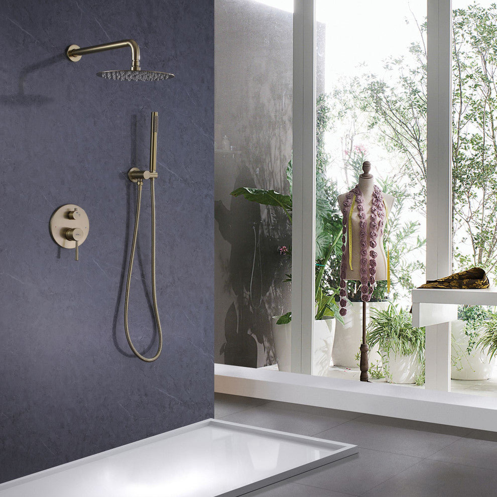 Round Two-function Concealed Bathroom Shower Set, With Embedded Box