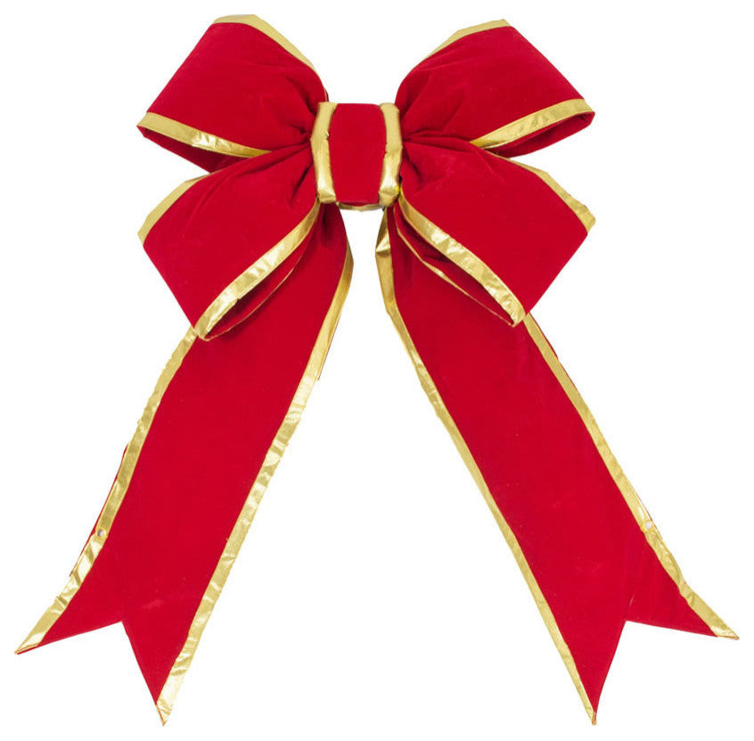 Vickerman Red-Gold Velvet, Bow, 18"
