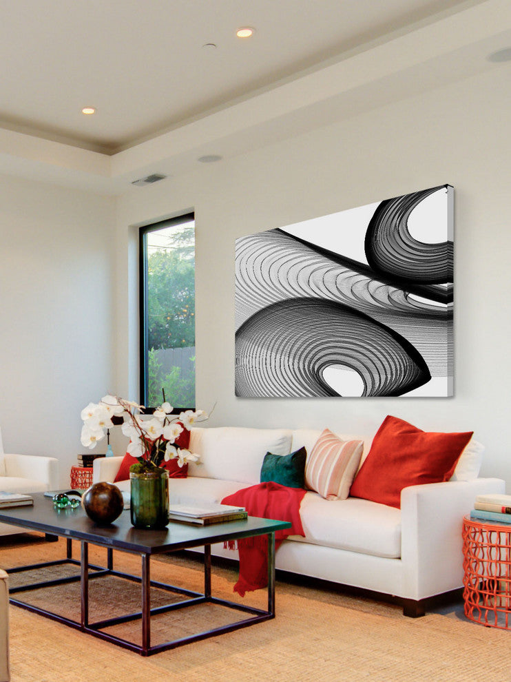 "Abstract Black and White 21-40-58" Print on Canvas by Irena Orlov