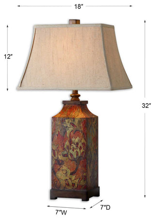 Uttermost Colorful Flowers Table Lamp