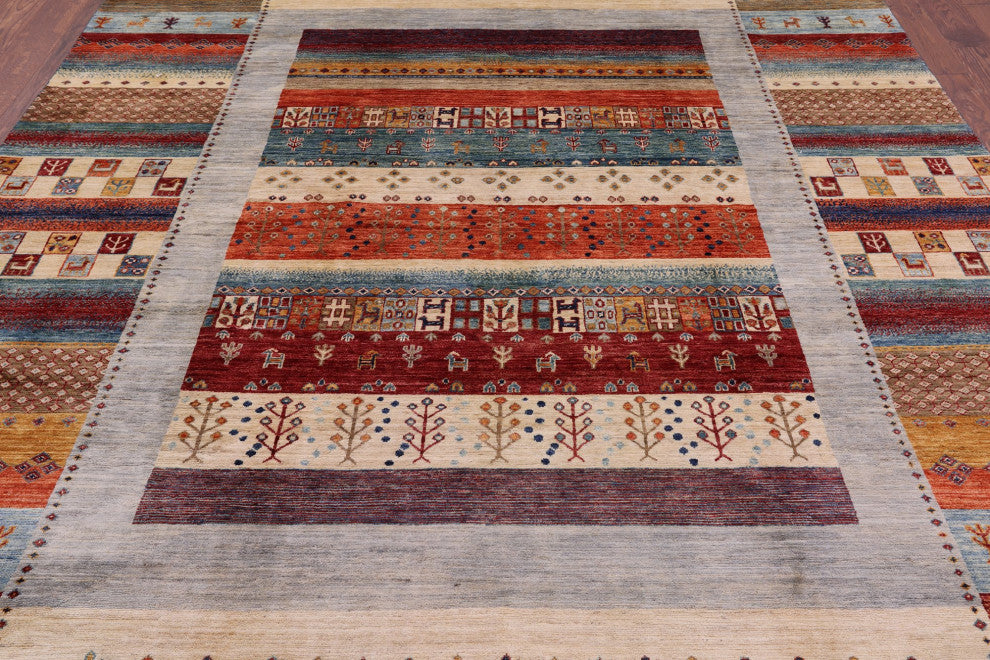 8' 3" X 9' 10" Tribal Persian Gabbeh Handmade Rug Q10583