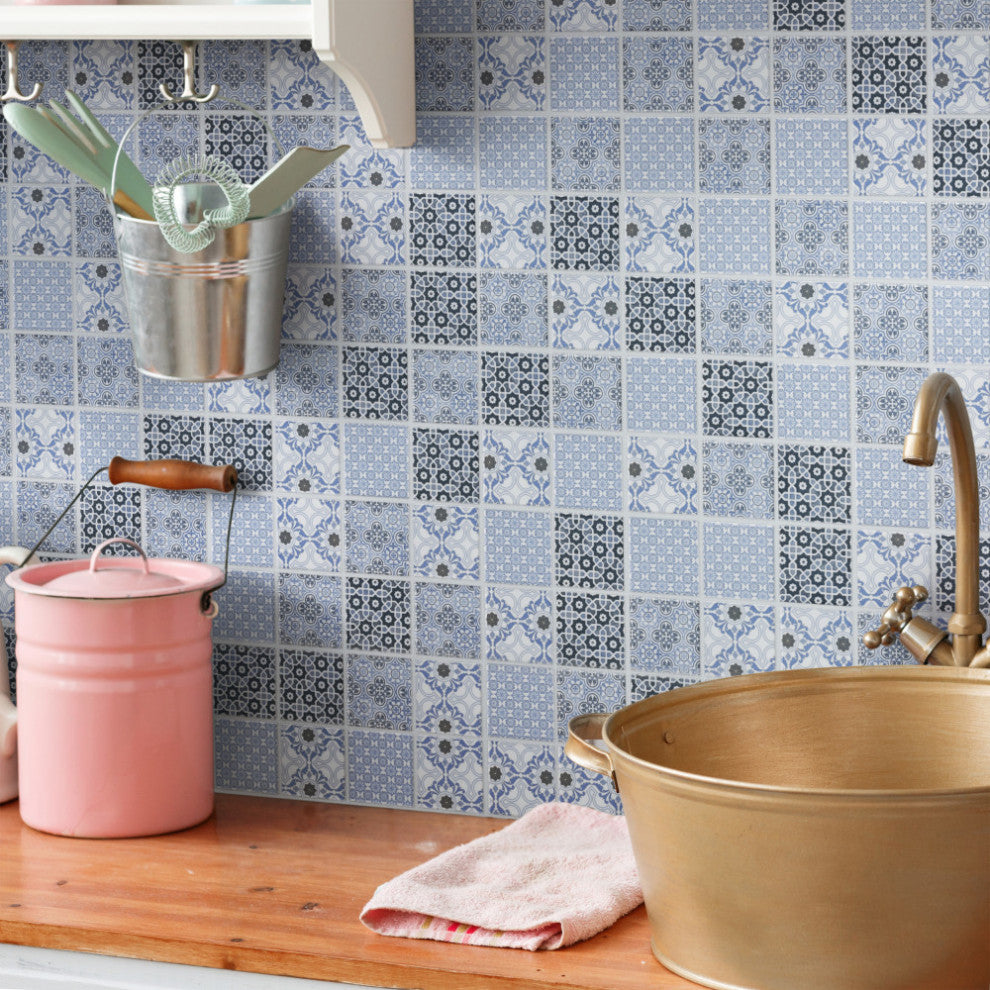 Classico 2" Square Blue Porcelain Floor and Wall Tile