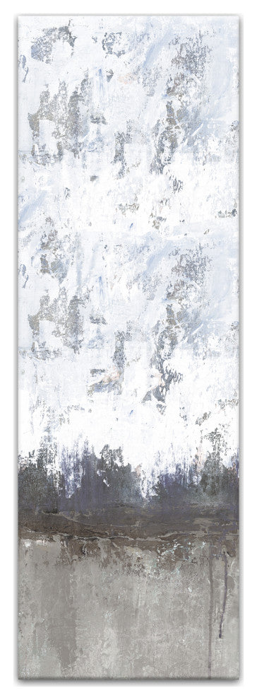 White Tan Tall Abstract 12x36 Canvas Wall Art