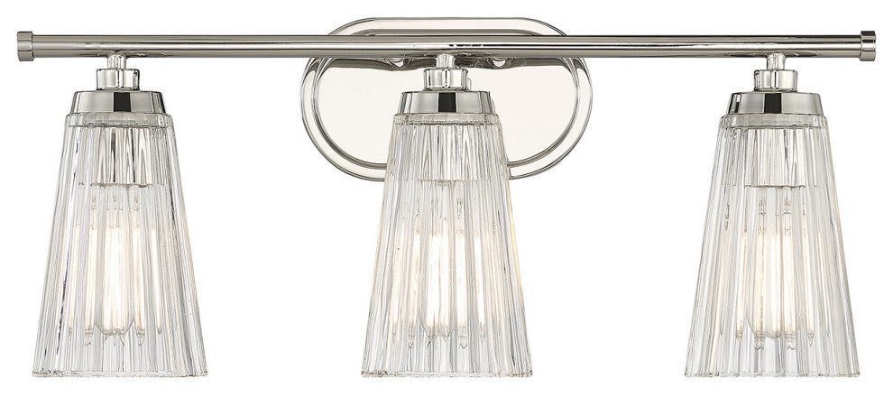 Chantilly 3-Light Bathroom Vanity Light, Polished Nickel
