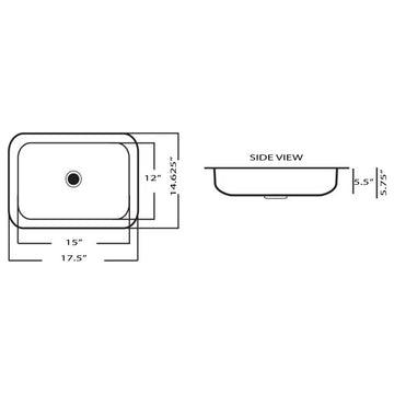 Nantucket Sinks RES 17.5 Inch Hammered Stainless Steel Rectangle Bar Sink