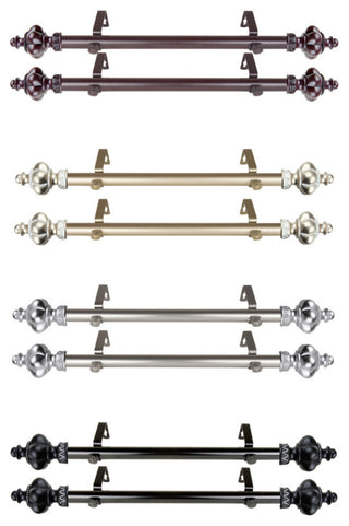 Arlie Side Curtain Rods 12-20", Black