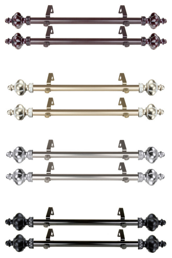 Arlie Side Curtain Rods 12-20", Black