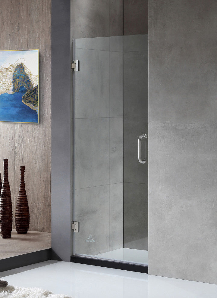 ANZZI Passion 30" x 72" Frameless Shower Door, Brushed Nickel