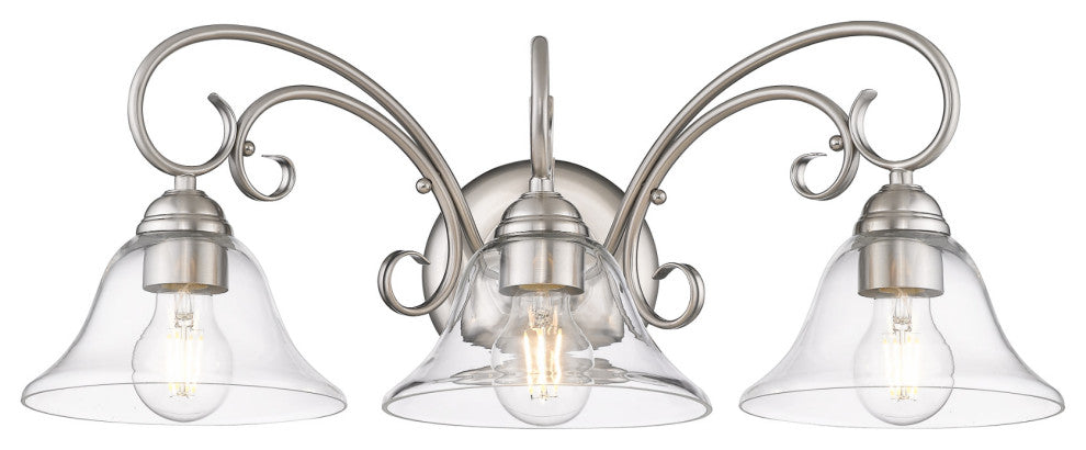 Golden Lighting 8606-BA3 Homestead 3 Light 24"W Bathroom Vanity - Black / Clear