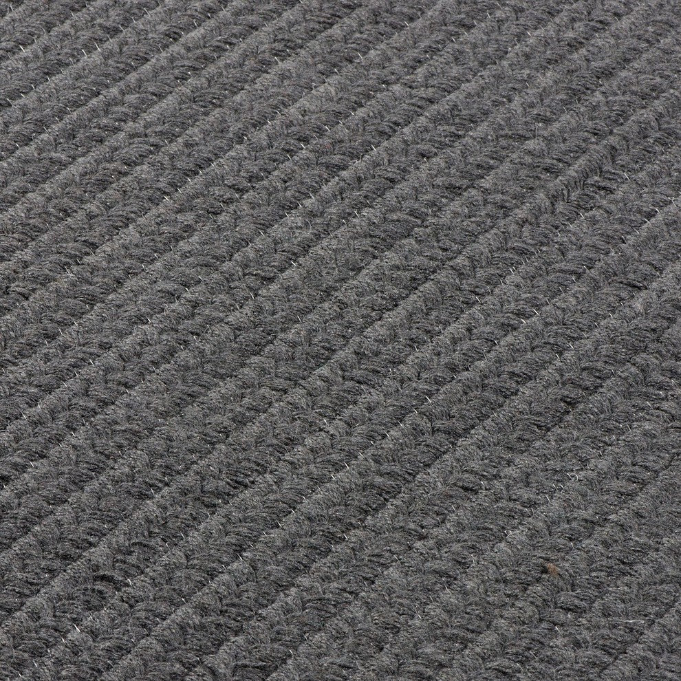 Sunbrella Solid LS05 Granite Sunbrella Area Rug, Rectangular 2'x3'
