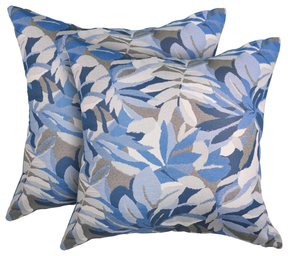 24"x24" Pacifica Lounge Throw Pillow by Astella, Set of 2, Dewey Blue