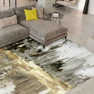 Modern Cityscape Reflection II Abstract Area Rug, 7.5'x10.3'