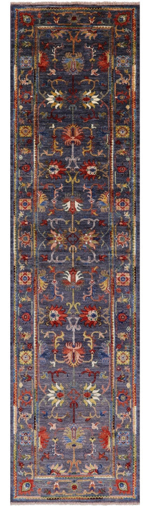 2' 8" X 10' 3" Runner Persian Tabriz Hand-Knotted Rug - Q12163
