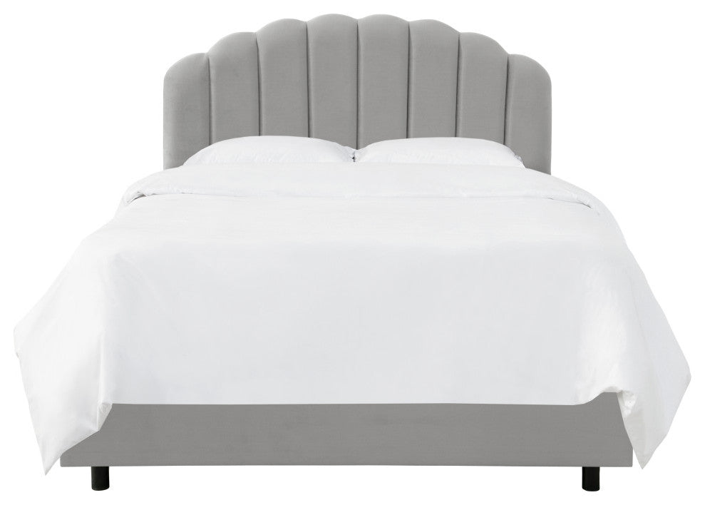 Bed, Velvet Steel Gray, Queen