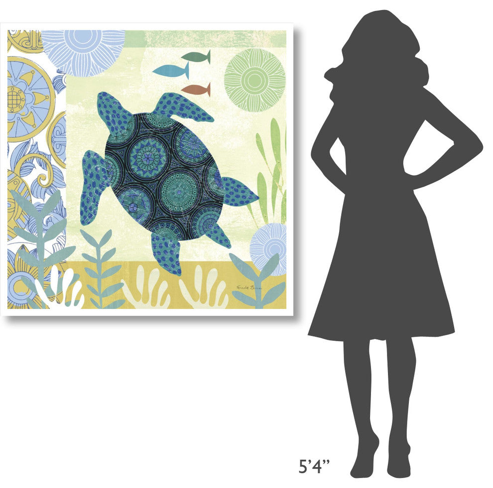 "Underwater World IV" Digital Paper Print by Farida Zaman, 42"x42"