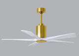 Patricia-5 5-Blade Ceiling Fan, LED Light Kit, Brushed Brass/Matte White, 52