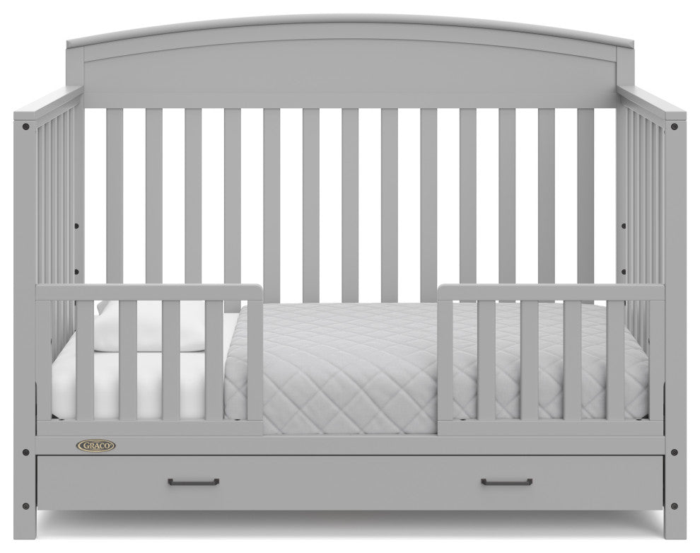 Graco Benton 5-in-1 Convertible Crib With Drawer, Pebble Gray