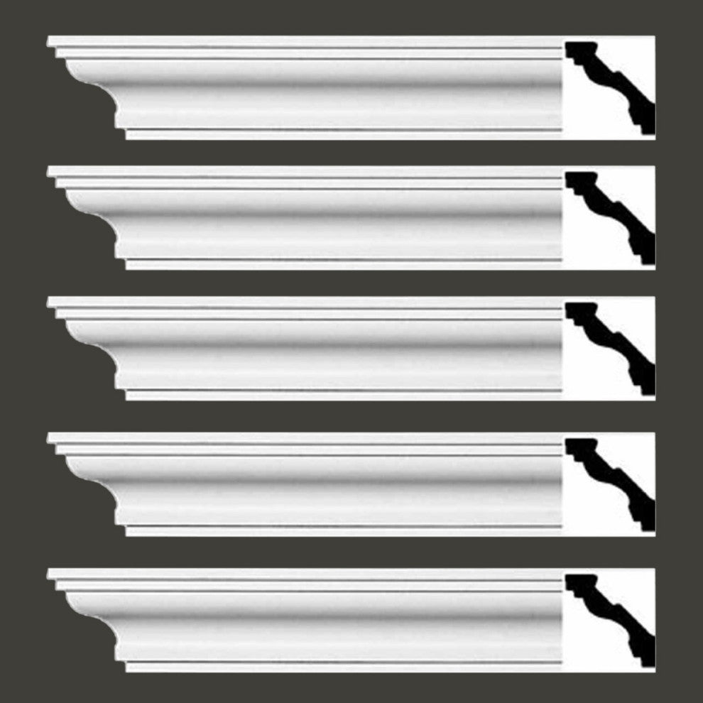 Cornice White Urethane Marblehead Simple Design 5 Pieces Totaling 470" Length