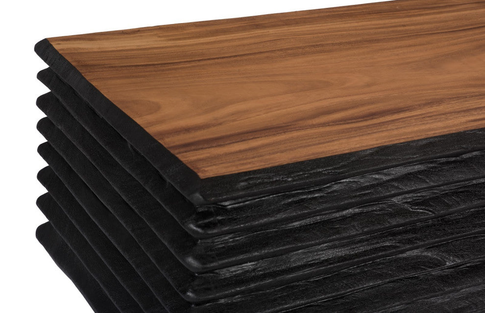 Layered Coffee Table, Burnt, Natural