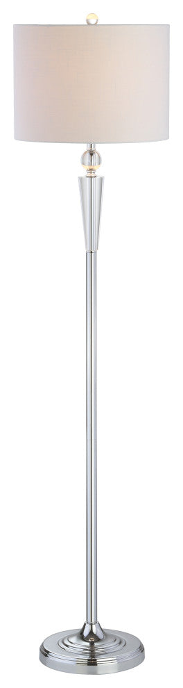 Reese 59.5" Crystal Floor Lamp, Clear and Chrome
