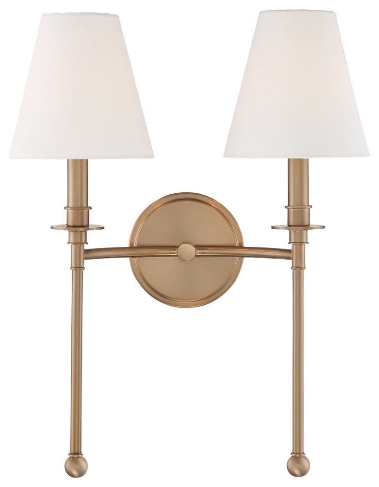 Elight 2 Light  Brass Wall Mount