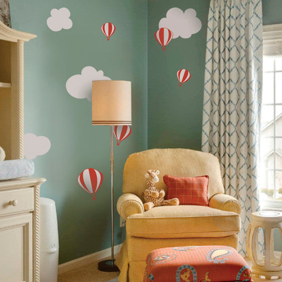 Hot air balloon With Clouds, Color Scheme A