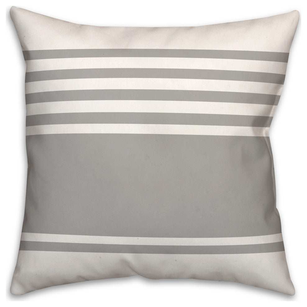 Simple Gray Stripes 18x18 Spun Poly Pillow