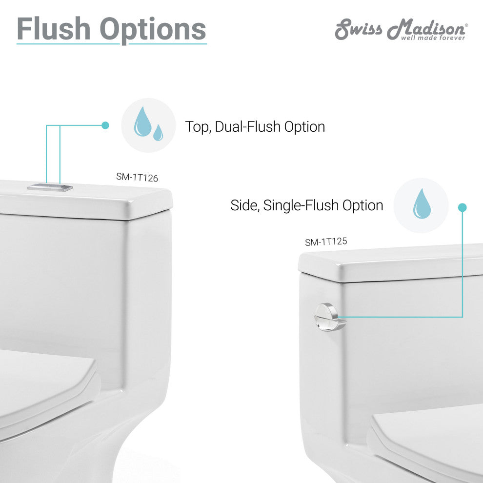 Daxton One Piece Elongated Dual Flush Toilet 1.1/1.6 GPF
