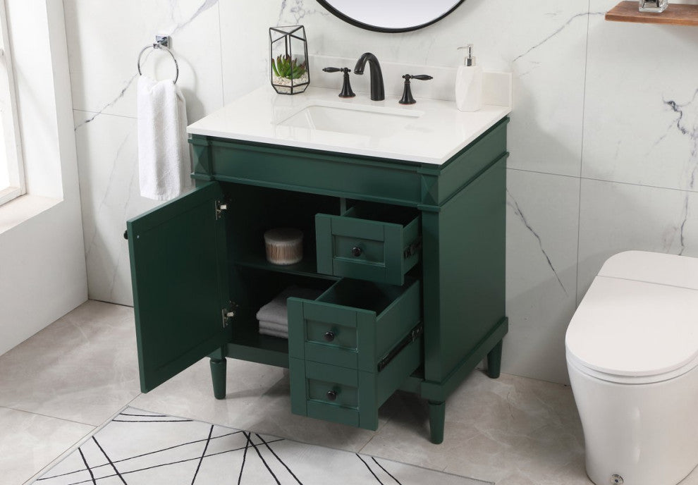 Home Living 21" Transitional Green-Light Bathroom Vanity