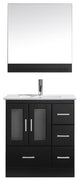 Virtu Zola Single Bathroom Vanity, Brushed Nickel Faucet, Mirror, Espresso