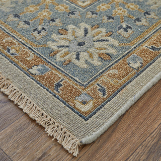 Aleska Traditional Oriental, Blue/Brown/Gray, 2'6"x12' Runner