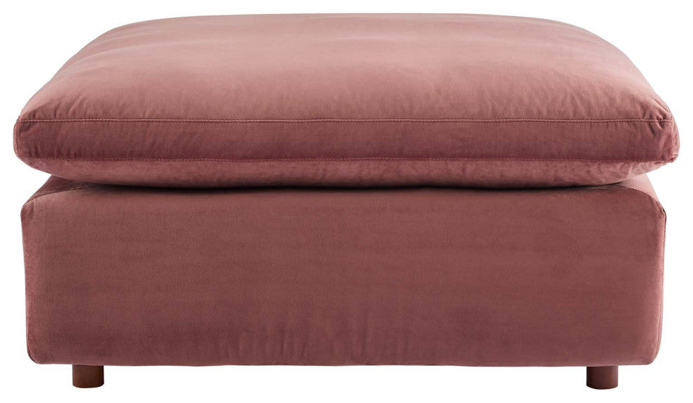 Down Filled Overstuffed Performance Velvet 7Piece Sectional Sofa-Dusty Rose
