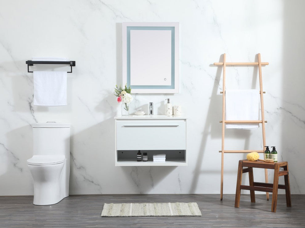 Elegant Decor Roman Bathroom Vanity White