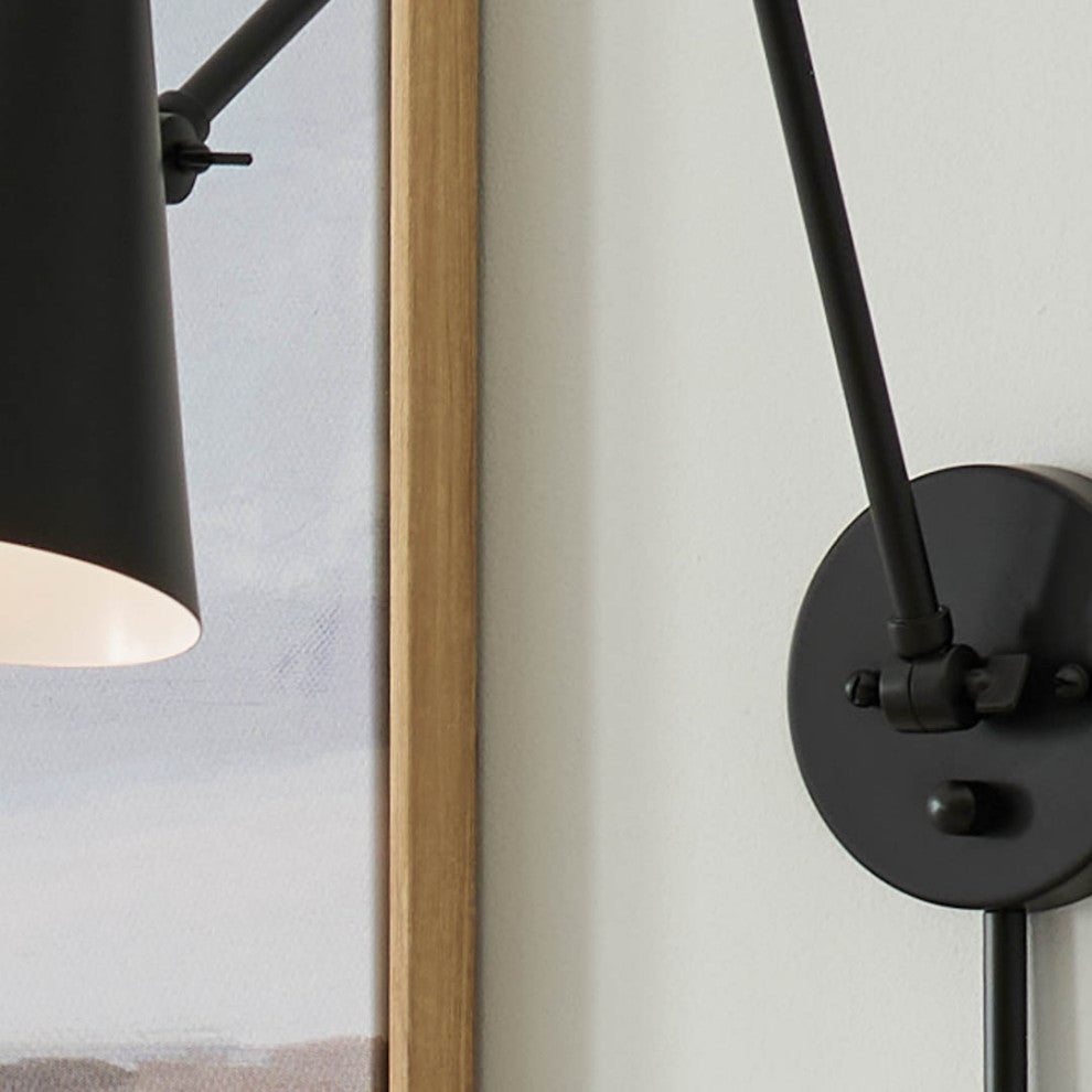 Sylvia 1 Light Wall Sconce, Black