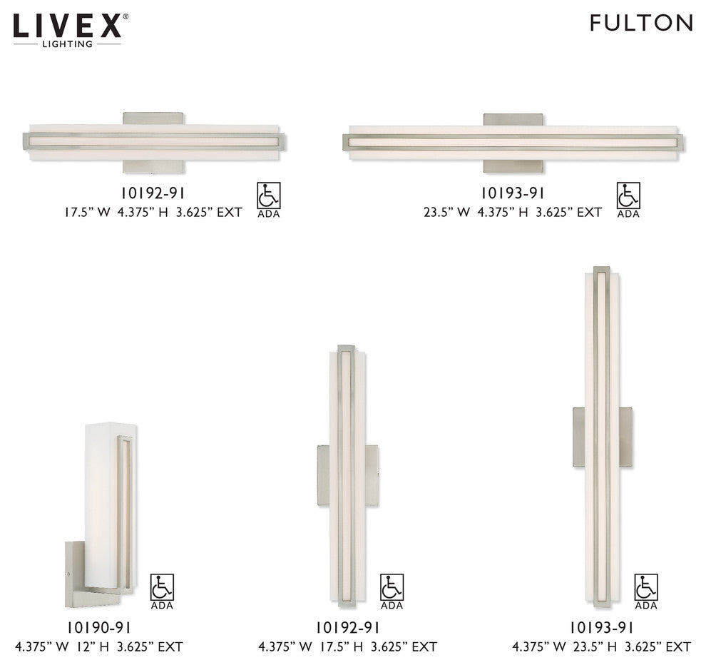 Livex Lighting Brushed Nickel LED Light ADA Wall Sconce