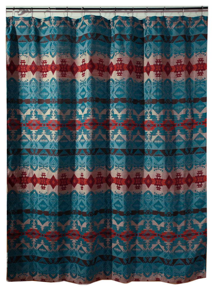 Turquoise Chamarro Shower Curtain