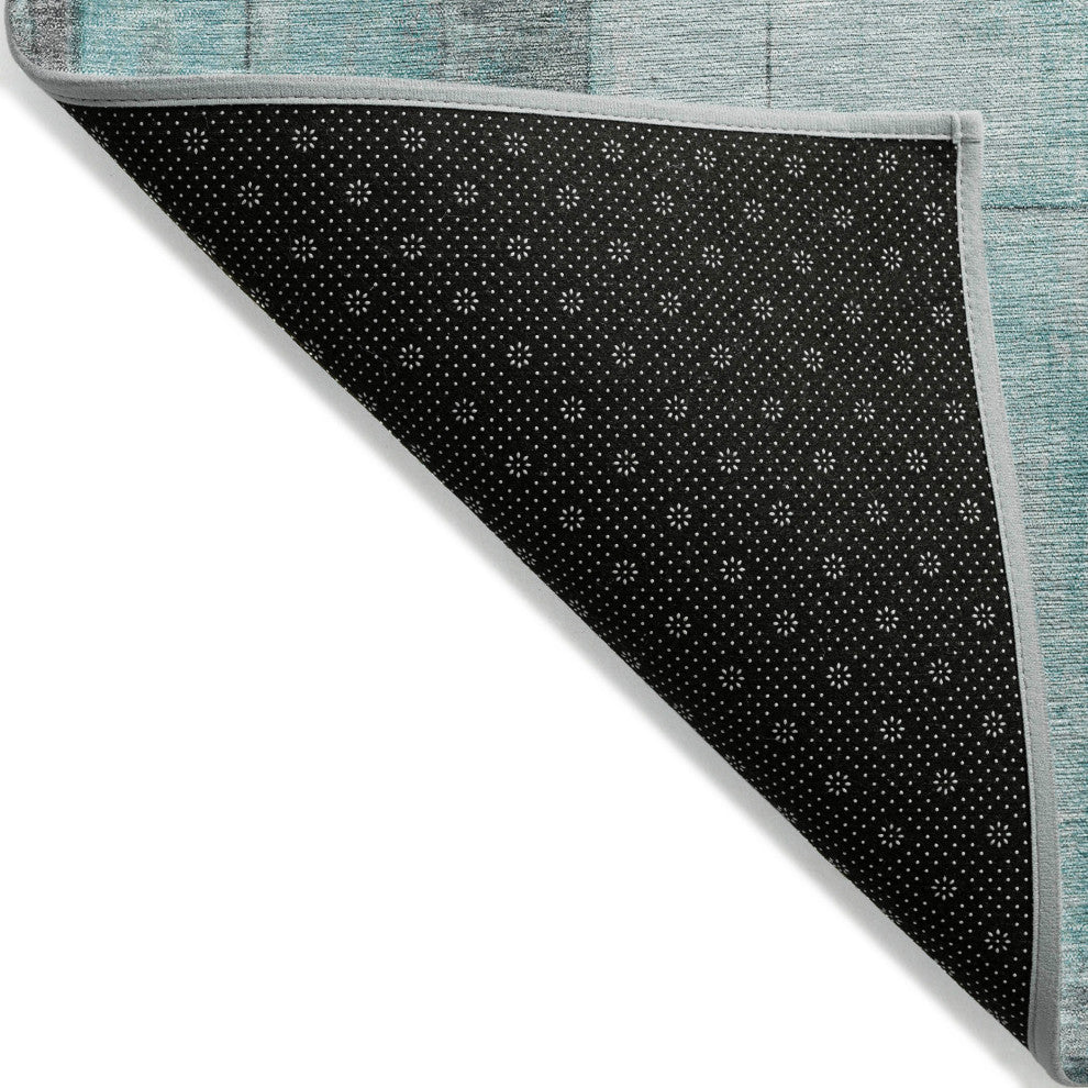 Machine Washable Indoor/Outdoor Chantille ACN1875 Teal 3' x 5' Rug