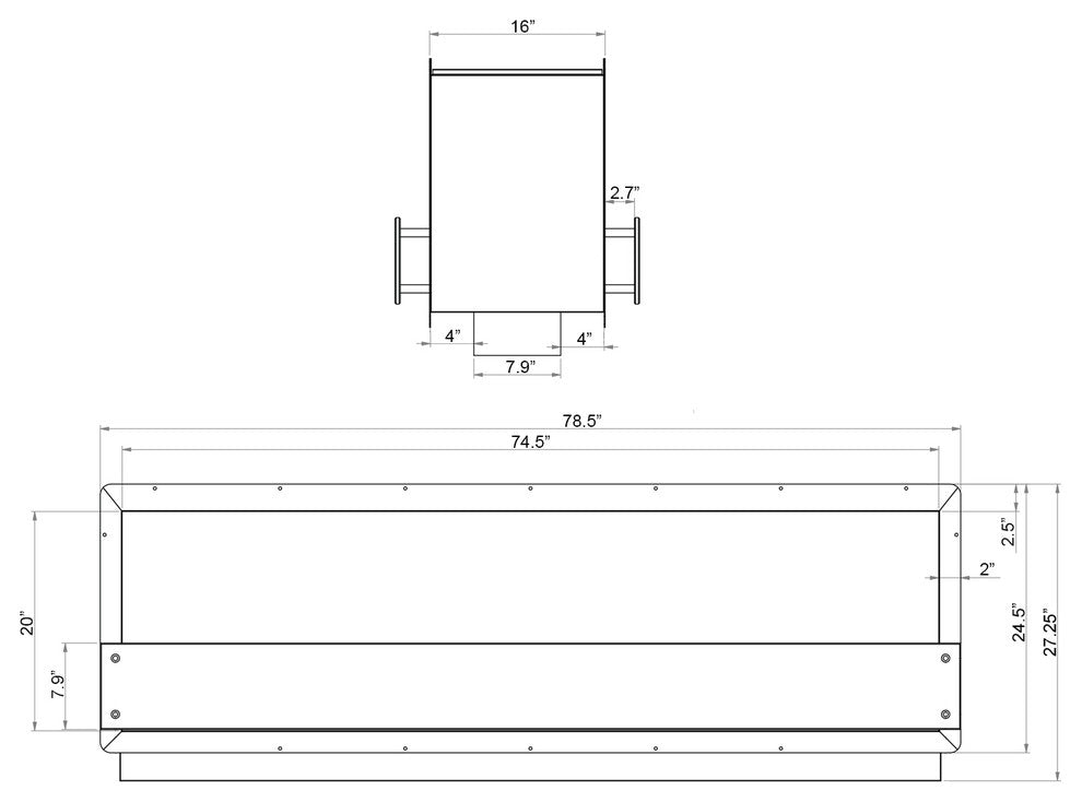 See-Through Bio Ethanol Firebox - Double Sided Fireplace Insert FB6200-D | Ignis