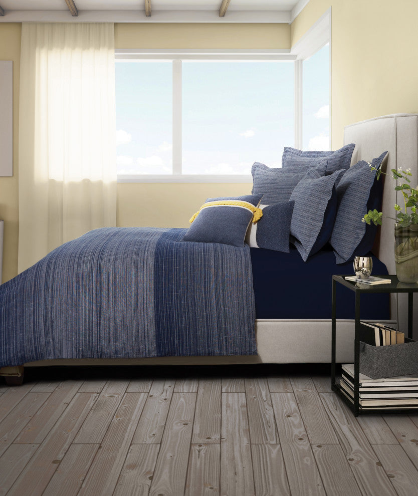 Crestwood 8-Piece King Cotton Duvet Set - Denim Blue