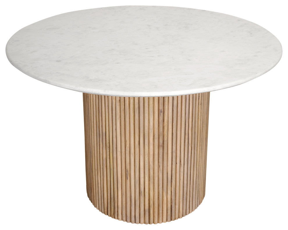 Oakhill Natural Dining Table, Marble Top