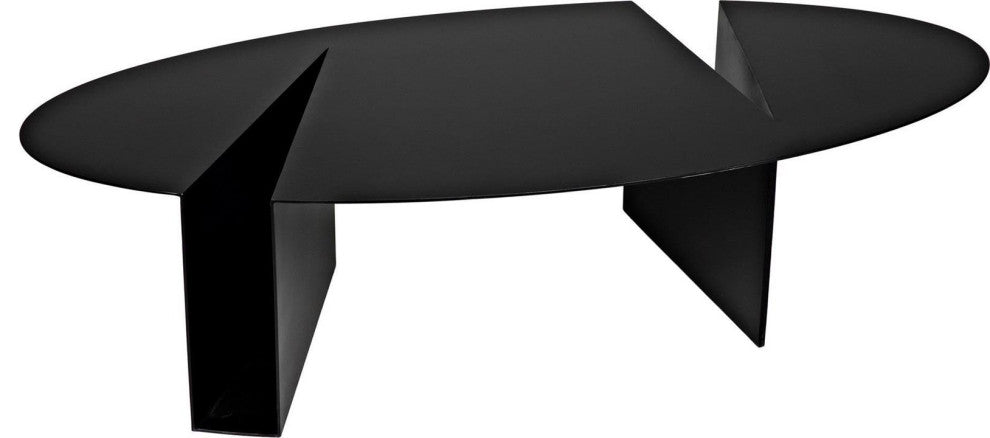 Matte Black Steel Coffee Table, Traditional
